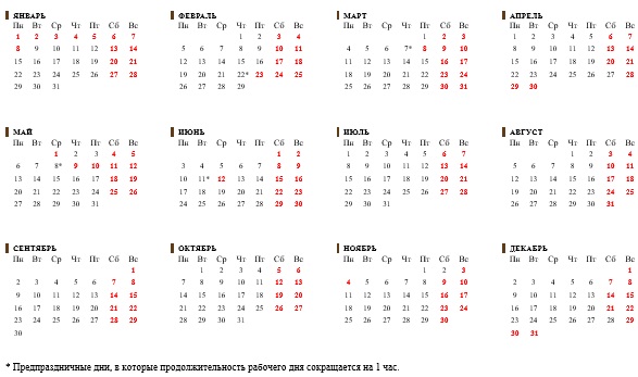 Утверждённый правительством производственный календарь на 2024 год